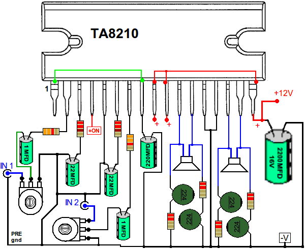 amplificador TA8210AH TA8210AL