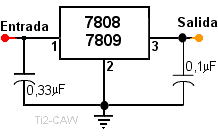 diagrama de regulador 7808 o 7809