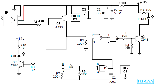 diagrama del repetidor de control remoto infrarrojo